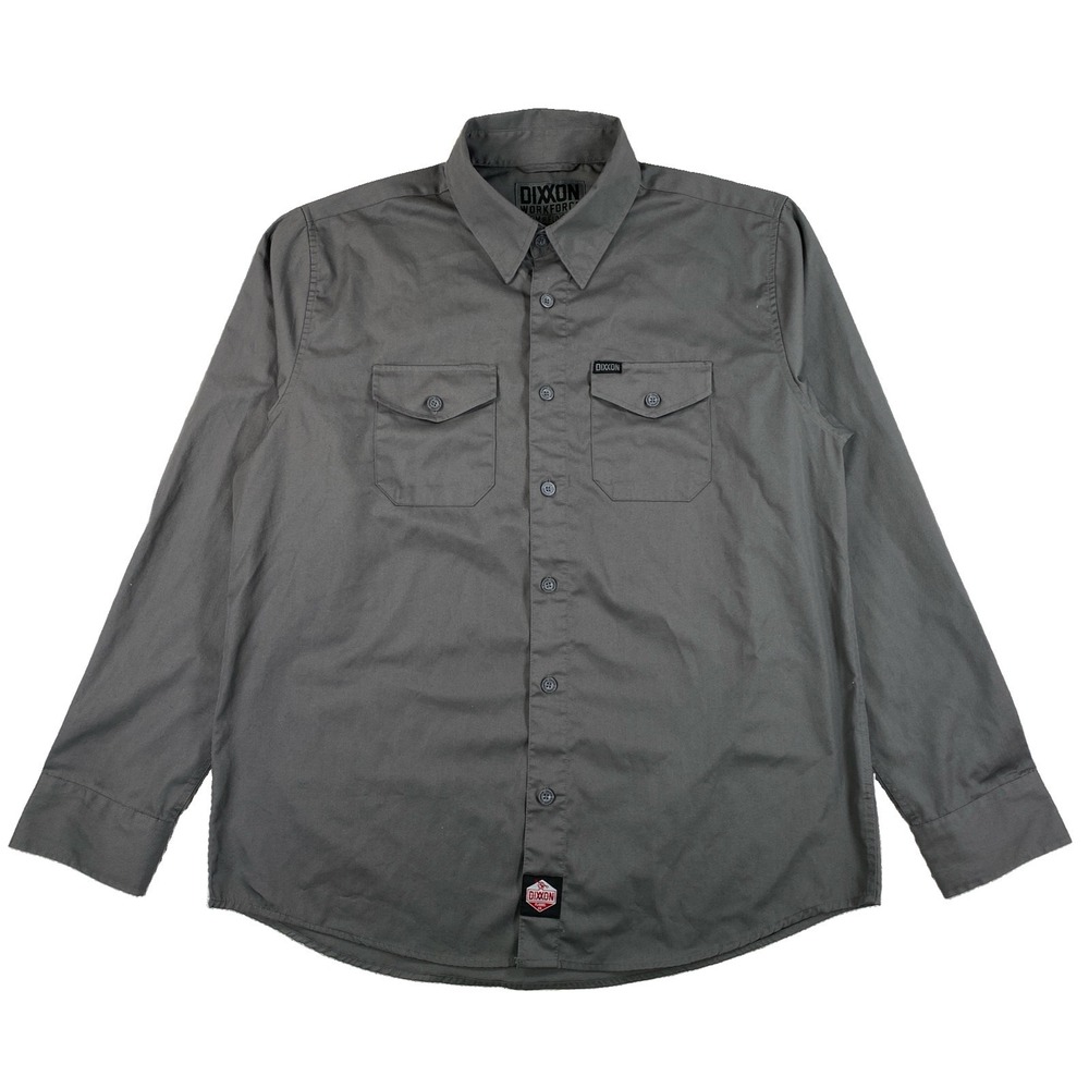 Dixxon Workforce Button Down Shirt Men's XL Grey Workwear Long Sleeve